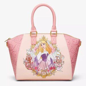 Loungefly Disney Sleeping Beauty Satchel Princess Icon Frame Purse Handbag New